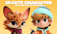 design 3d cute character modeling mascot, animals, cartoon for game and 3d print