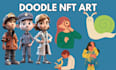 create doodle nft art up to 10k,cartoon, doodle