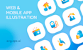 draw icons, empty states, banner illustration for web or app