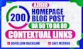 do 200 homepage blog post da 50 dofollow  contextual links