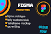 design an interactive figma prototype, web app saas prototype in figma xd