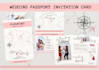do passport theme wedding invitation card, boarding pass