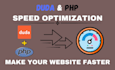 speed up duda and PHP website