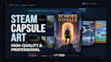design eye catching steam capsule art , header and full store assets