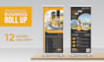 do roll up banner, retractable, roller, signage design