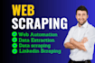 do web scraping, data mining, extraction and data collection
