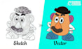 convert sketch to vector illustration