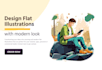 create modern flat design illustrations quickly