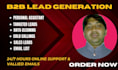 do b2b lead generation cold calling sales data mining personal assistant
