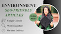 write SEO articles on environment, sustainability and climate change