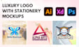design a luxury logo with stationery mockups