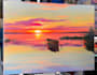 handrawn landscape in oil or acrylic on canvas
