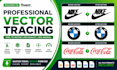 manually vector tracing redraw your logo convert image to vector