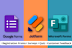 create google forms, microsoft forms, and jot forms in 1 day