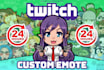 create chibi emotes for your kick, twitch, in 24 hour