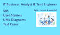 do user stories, epics, uml diagrams, and test cases