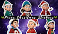 generate ai pixar style christmas stickers