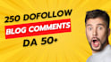 do 250 blog comment on da 50 plus