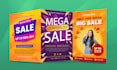 do eye catching discount sale poster and flyer designs for boost your promotion
