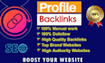 create 200 backlink profiles from high da quality websites