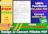 create fillable pdf forms design fillable pdf form or  invoice within 2 hours