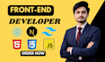be front end web developer using html css bootstrap reactjs