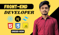 be front end web developer using html css bootstrap reactjs