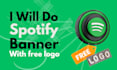 do eye catching spotify and soundcloud banner with free logo