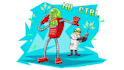 make a cute cartoon illustration