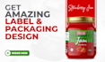 design food label design with 3d mockup