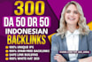 create da 50 DR 50 plus indonesian indo contextual dofollow SEO backlinks