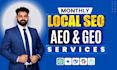 do monthly GEO, aeo, local and off page SEO backlinks to rank website ai search
