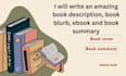 book description, book blurb, ebook and book summary
