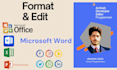 create CV, resume edit and format microsoft office documents