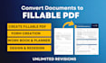 create fillable pdf editable, design pdf form and ebook