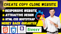 create, copy clone website in HTML CSS bootstrap