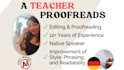 professionally correct and edit your german text
