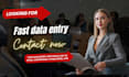 do fast data entry, copy paste, PDF to excel, conversion, typing work