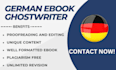 ghostwrite fiction or nonfiction ebook in german on any topic