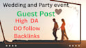 do wedding guest post with do follow on high authority blog