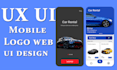 create logo design web UX UI design, wireframe UX and mobile UI design