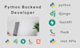 be your python web developer using django,flask,fastapi and rest apis
