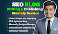 write 30 SEO blog writing monthly,  with writing and branded images