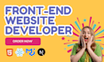 be your front end web developer using react js, tailwind, bootstrap, html css