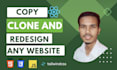 make exact copy, clone any website in HTML, CSS, and reactjs