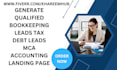 generate qualified bookkeeping leads tax debt mca accounting landing page