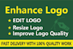 enhance, remake, upgrade, improve, resize logo into vector