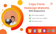 clone, redesign, or create websites with HTML, CSS, and react js or next js