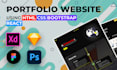build portfolio website, PSD to HTML CSS, figma to HTML bootstrap react