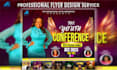design professional christian conference, church event flyer